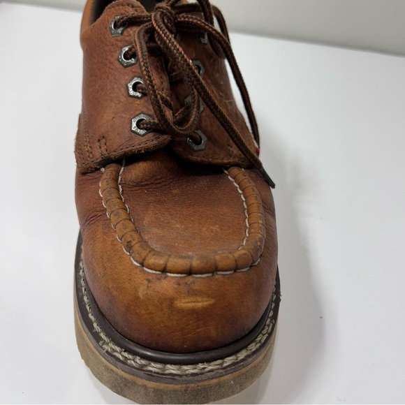 Cactus Light Brown Work Boots Size 9.5 Moc Toes 422M Soft Toe - Picture 4 of 10